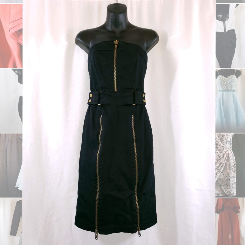 French Connection “Steampunk” black denim dress!